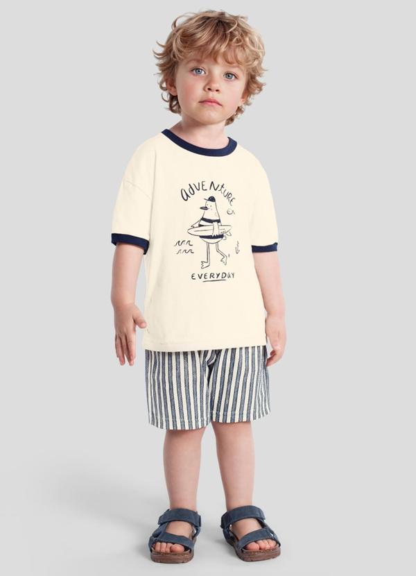 Conjunto Infantil Menino em Meia Malha Bege