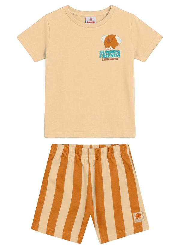 Conjunto Infantil Menino em Meia Malha Bege