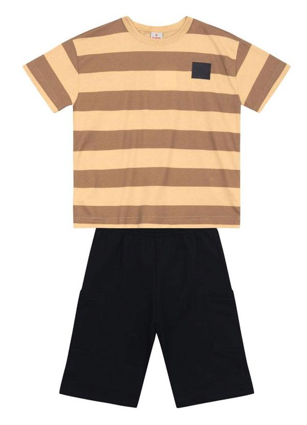 Conjunto Infantil Menino em Meia Malha Bege