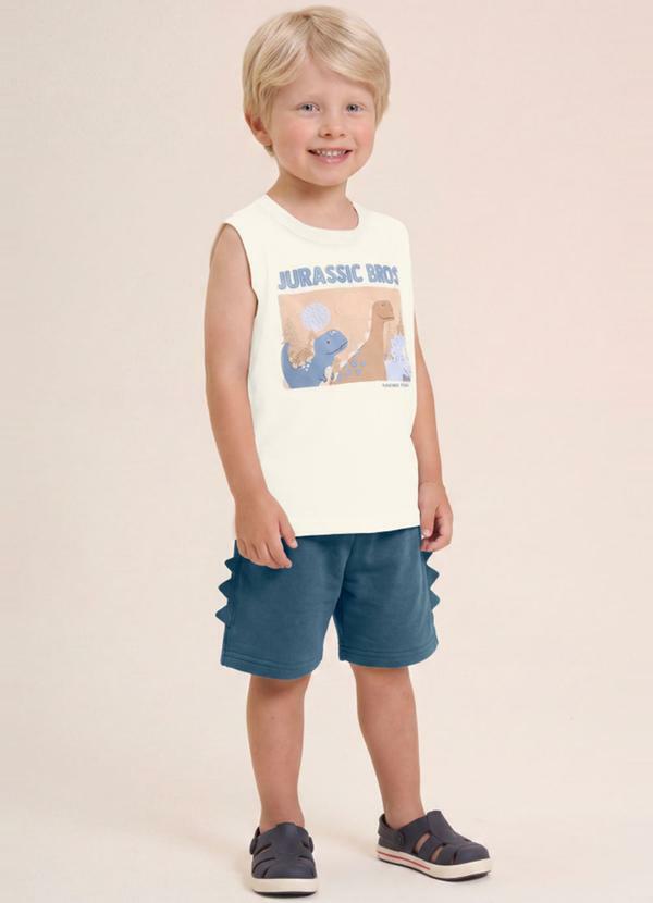 Conjunto Infantil Menino em Meia Malha Bege