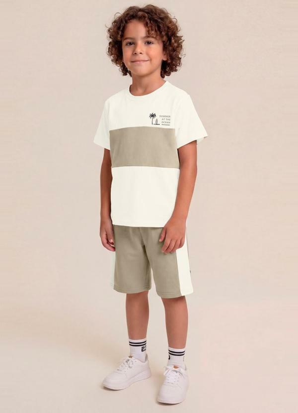 Conjunto Infantil Menino em Meia Malha Bege