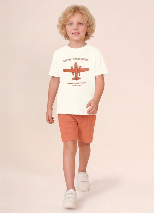 Conjunto Infantil Menino em Meia Malha Bege