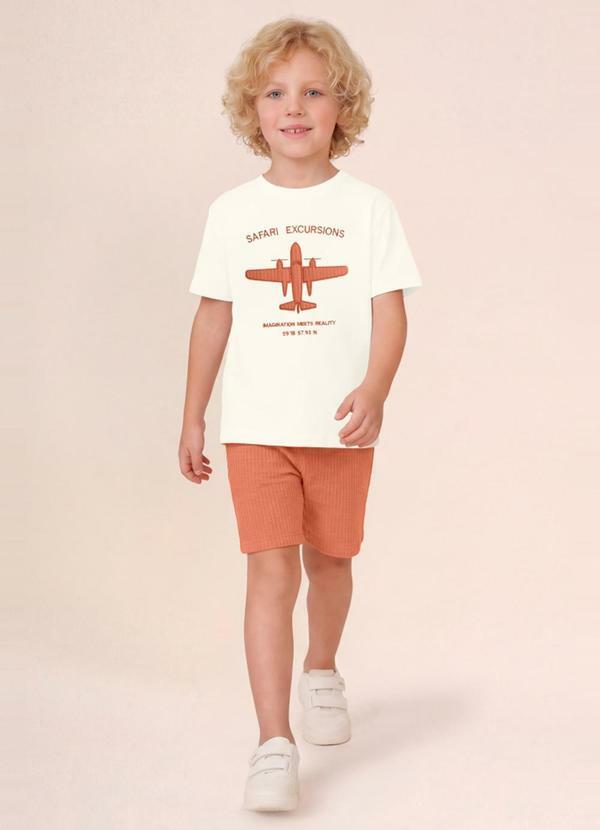 Conjunto Infantil Menino em Meia Malha Bege