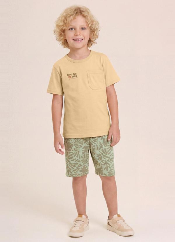 Conjunto Infantil Menino em Meia Malha Bege