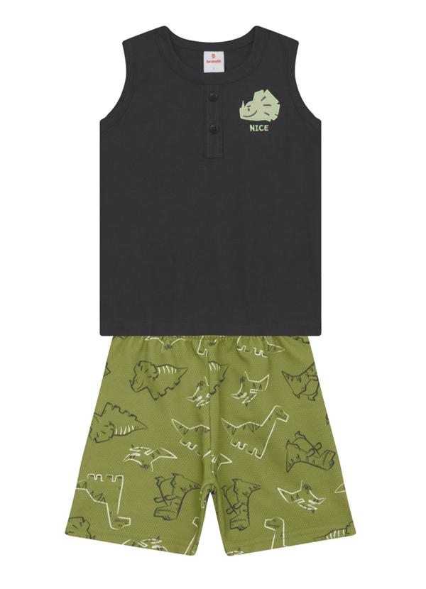 Conjunto Infantil Menino em Meia Malha Cinza