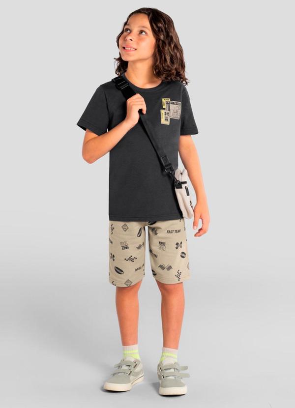 Conjunto Infantil Menino em Meia Malha Cinza