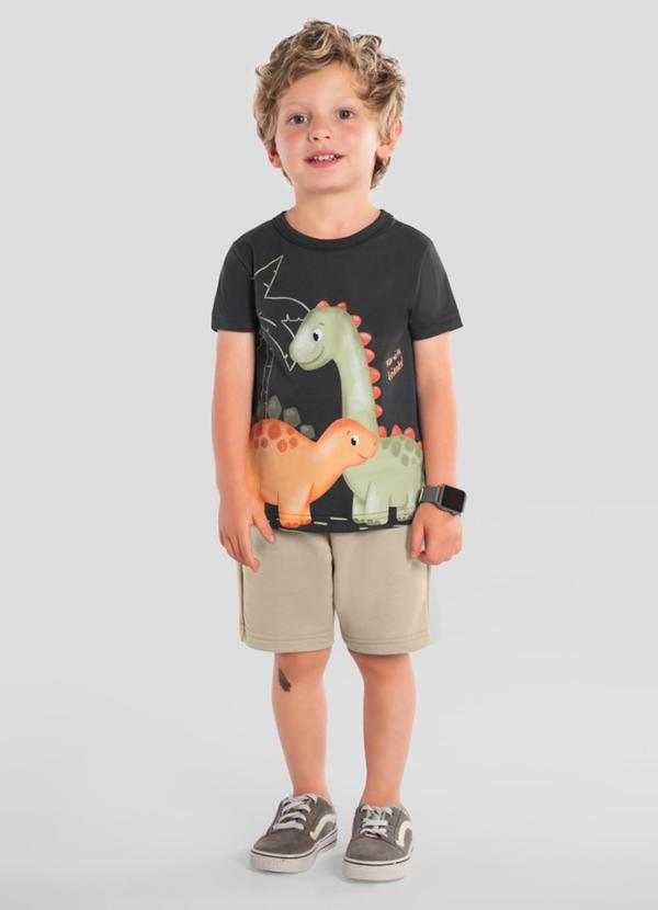 Conjunto Infantil Menino em Meia Malha Cinza