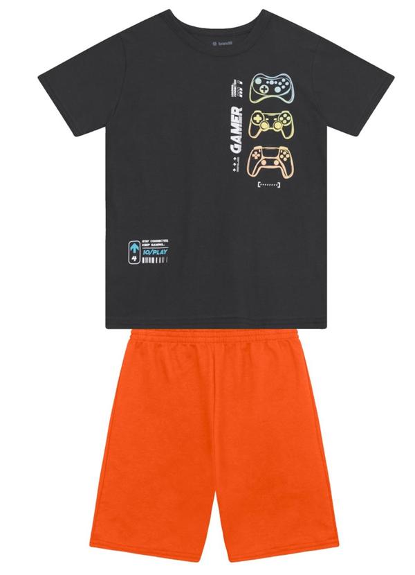 Conjunto Infantil Menino em Meia Malha Cinza