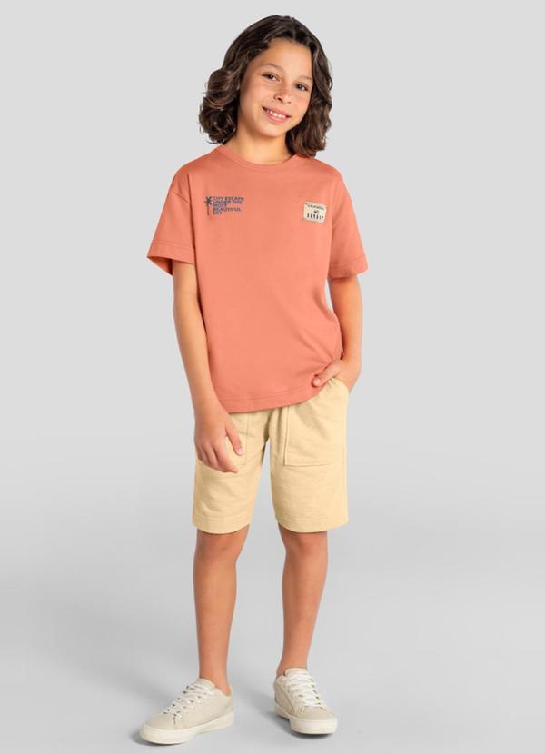 Conjunto Infantil Menino em Meia Malha Laranja