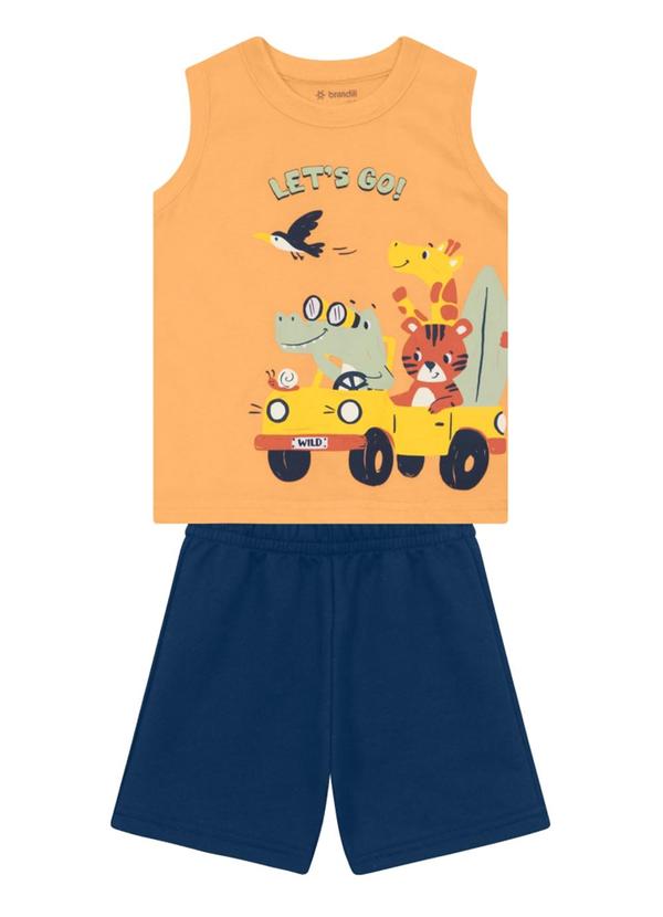 Conjunto Infantil Menino em Meia Malha Laranja