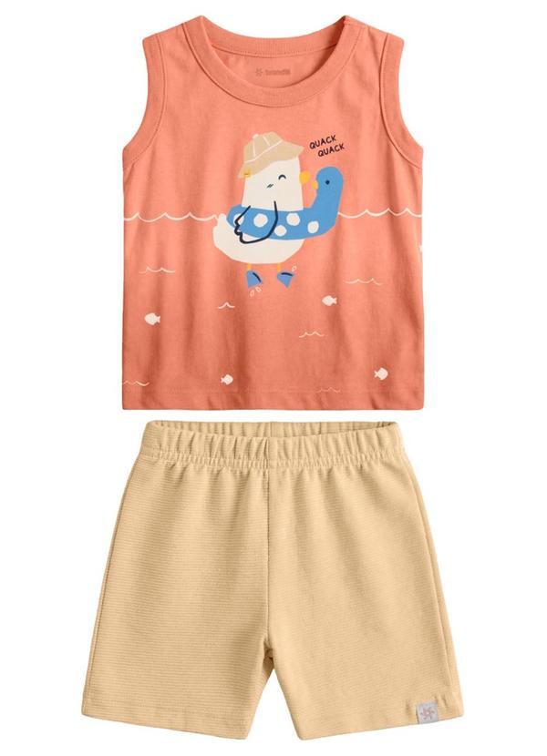 Conjunto Infantil Menino em Meia Malha Laranja