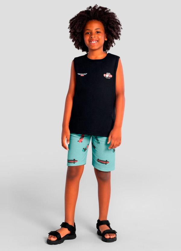 Conjunto Infantil Menino em Meia Malha Preto