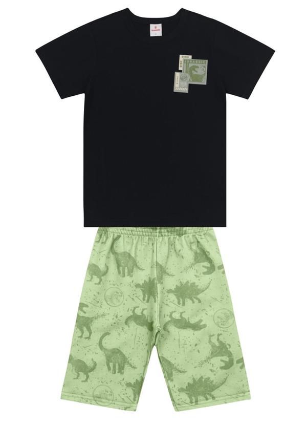 Conjunto Infantil Menino em Meia Malha Preto