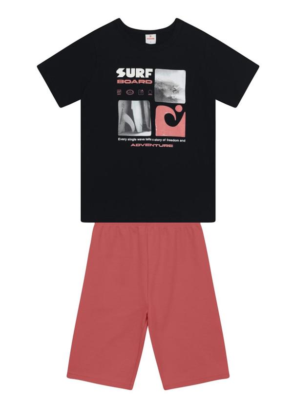 Conjunto Infantil Menino em Meia Malha Preto
