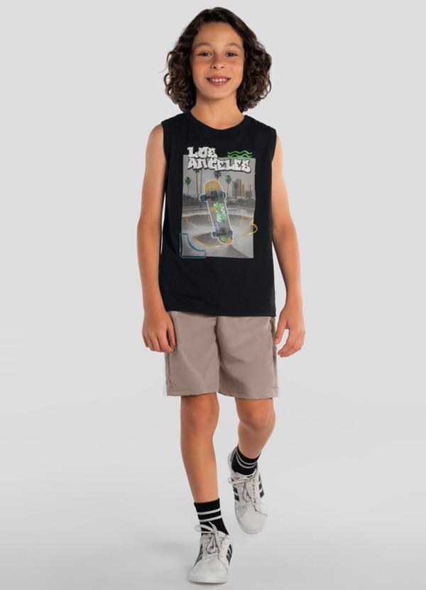 Conjunto Infantil Menino em Meia Malha Preto
