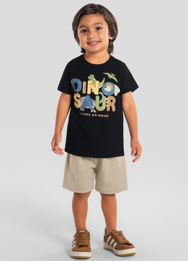 Conjunto Infantil Menino em Meia Malha Preto