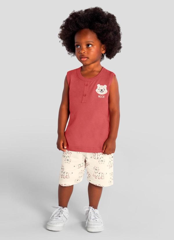 Conjunto Infantil Menino em Meia Malha Rosa