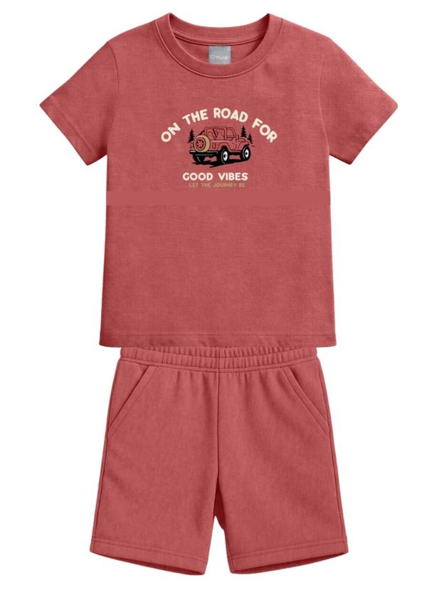 Conjunto Infantil Menino em Meia Malha Vermelho