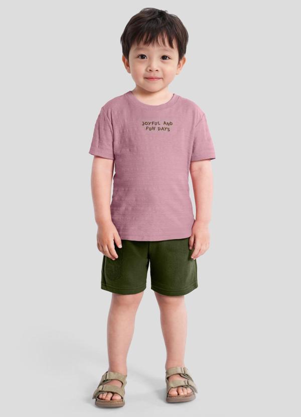 Conjunto Infantil Menino em Meia Malha Rosa