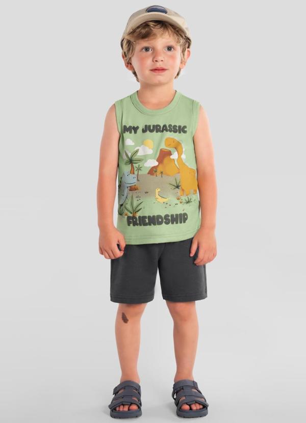 Conjunto Infantil Menino em Meia Malha Verde