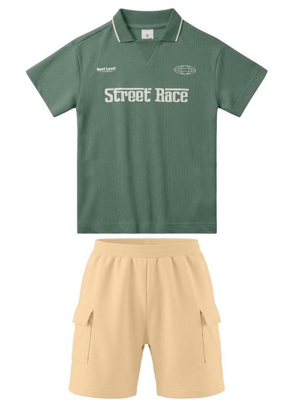 Conjunto Infantil Menino em Meia Malha Verde