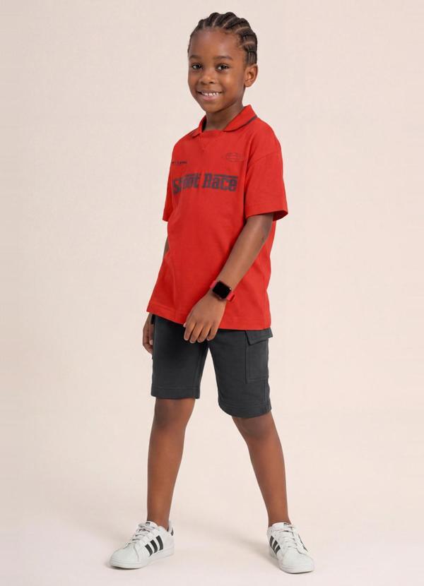 Conjunto Infantil Menino em Meia Malha Vermelho