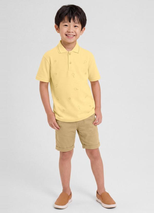 Conjunto Infantil Menino em Piquet Amarelo