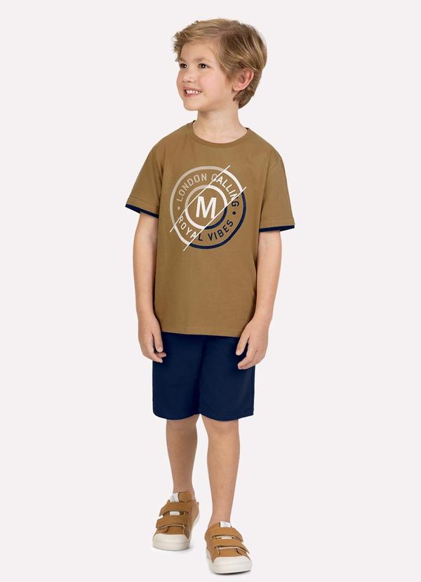 Conjunto Infantil Menino Embossing Marrom