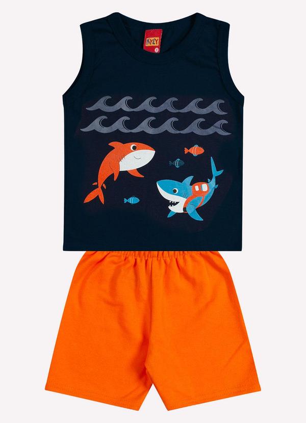 Conjunto Infantil Menino Estampa Azul Marinho