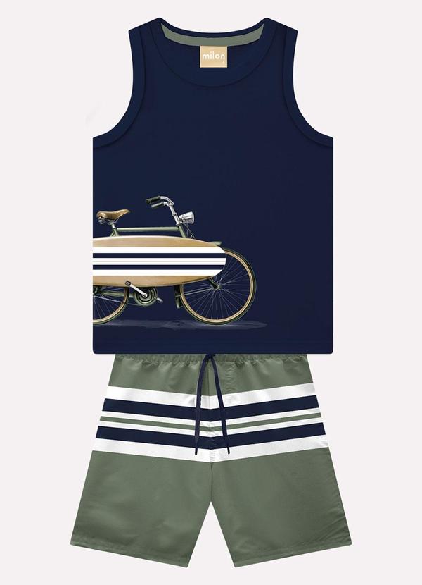 Vista 2 Conjunto Infantil Menino Estampa Azul Marinho Kyly Kyly