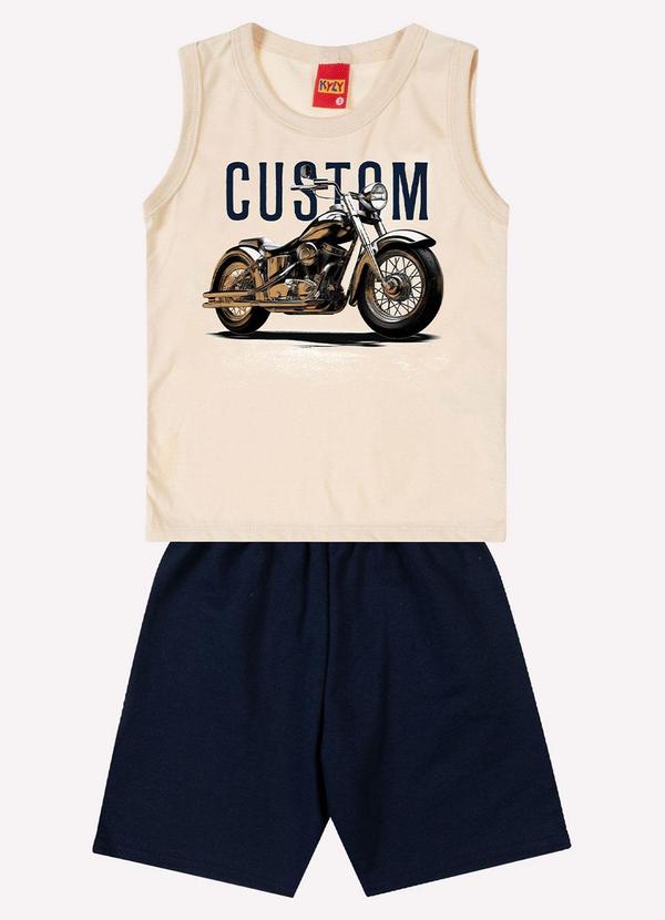 Vista 2 Conjunto Infantil Menino Estampa Bege Kyly Kyly