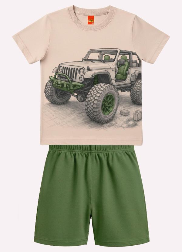 Conjunto Infantil Menino Estampa Bege