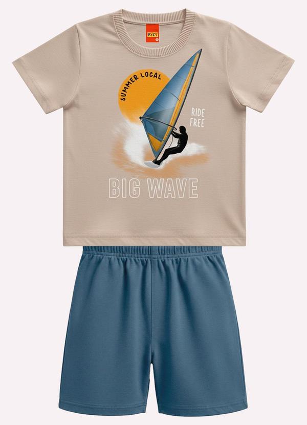 Conjunto Infantil Menino Estampa Bege