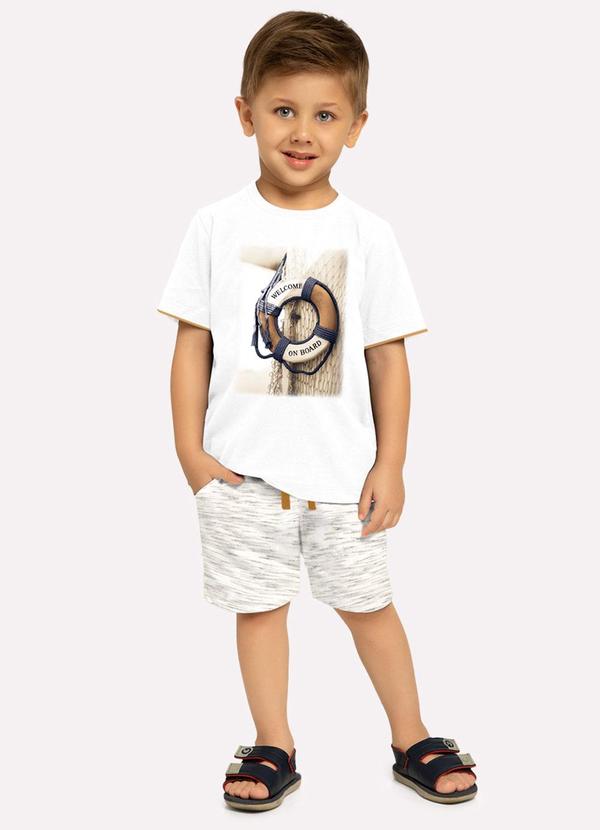 Conjunto Infantil Menino Estampa Branco