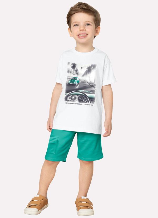 Vista 2 Conjunto Infantil Menino Estampa Branco Milon Milon
