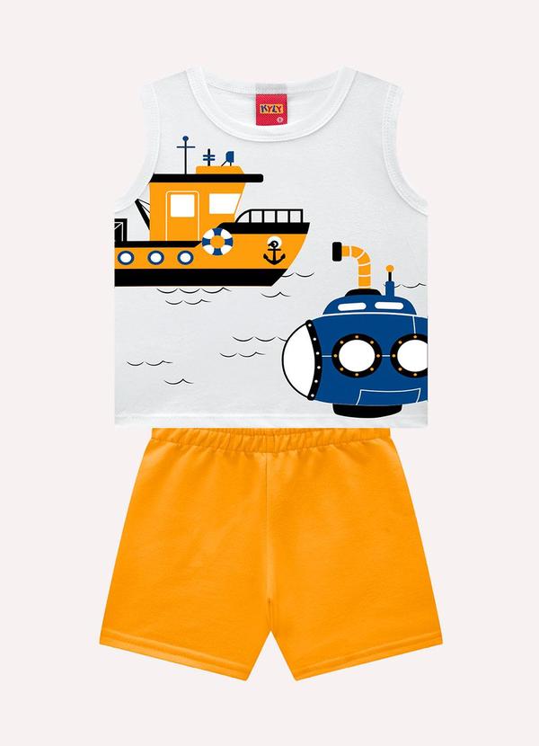 Conjunto Infantil Menino Estampa Branco