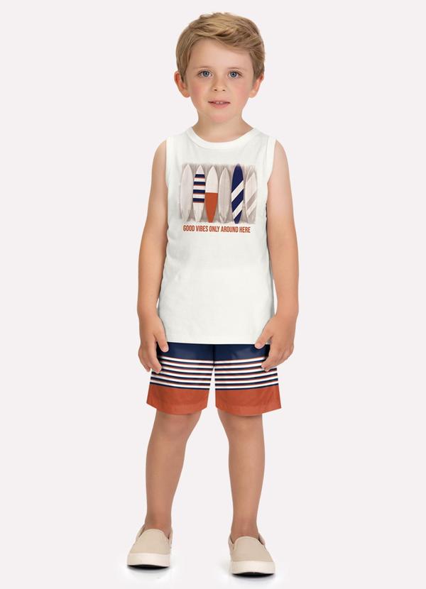 Conjunto Infantil Menino Estampa Branco
