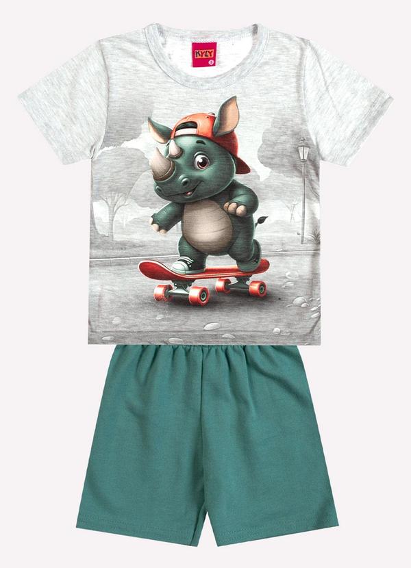 Conjunto Infantil Menino Estampa Cinza