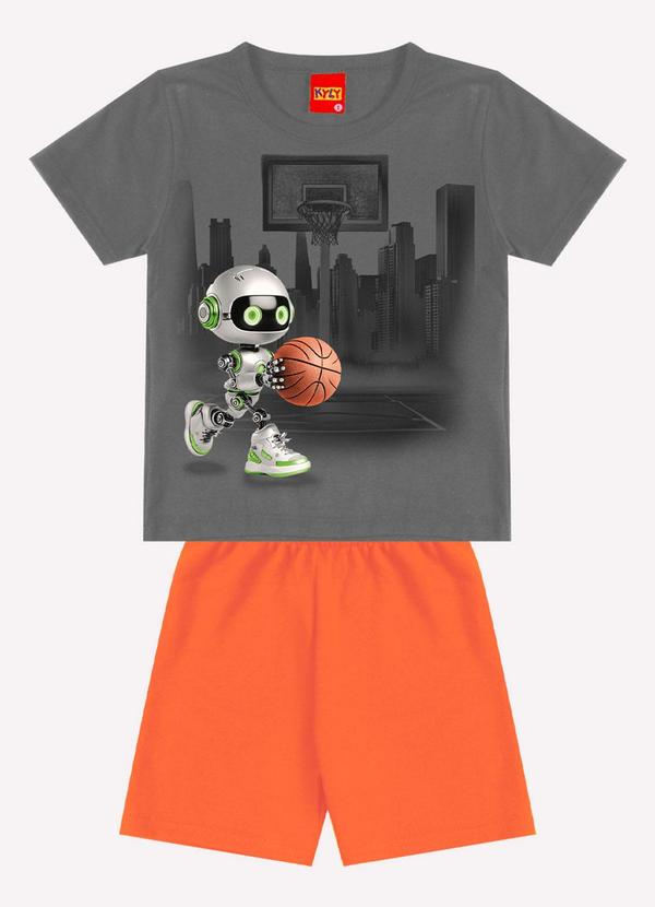 Conjunto Infantil Menino Estampa Cinza