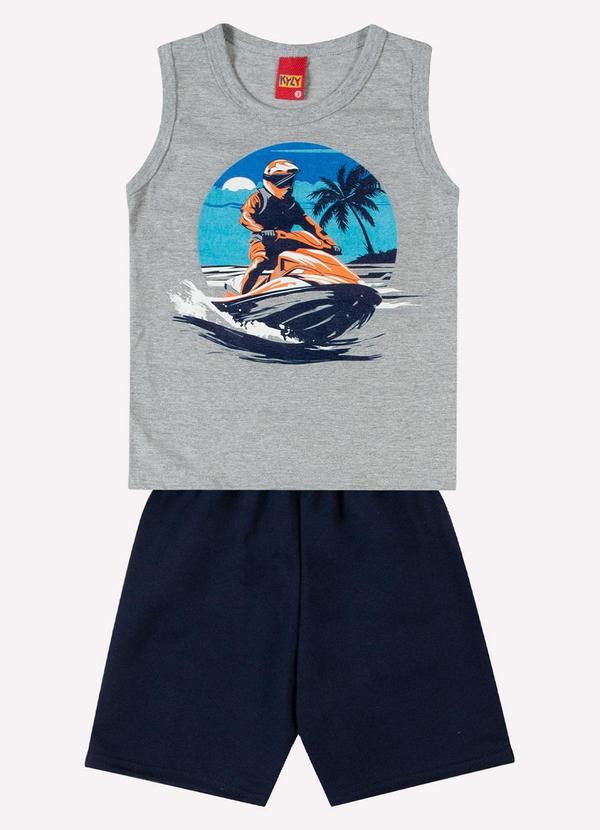 Conjunto Infantil Menino Estampa Cinza