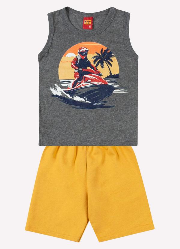 Conjunto Infantil Menino Estampa Cinza
