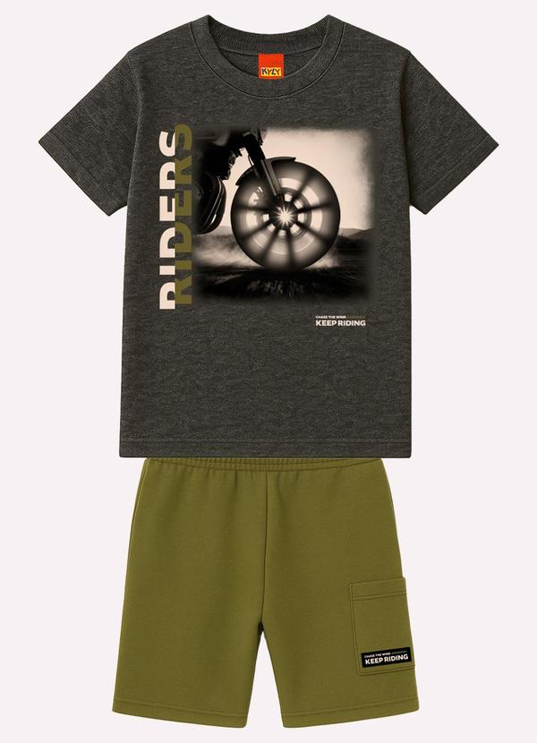 Conjunto Infantil Menino Estampa Cinza