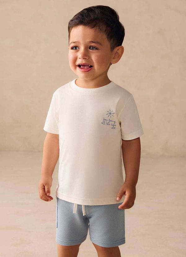 Conjunto Infantil Menino Estampa Costas Bege
