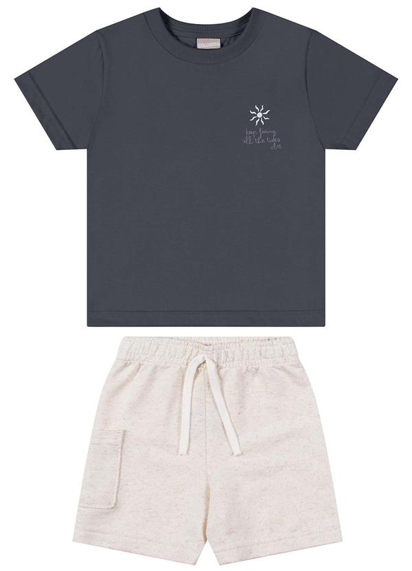 Conjunto Infantil Menino Estampa Costas Cinza