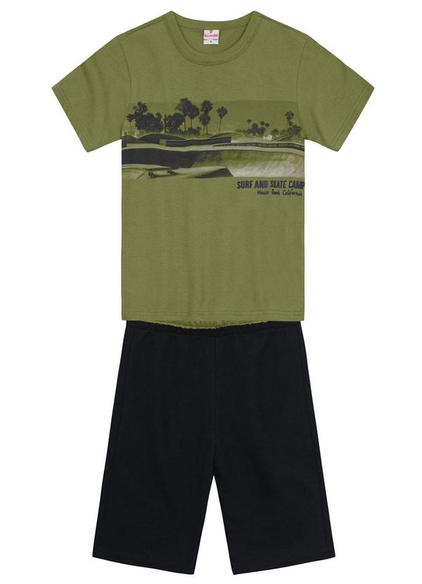 Conjunto Infantil Menino Estampa de Praia Verde
