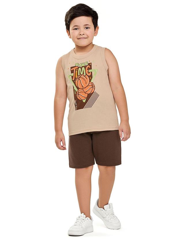 Conjunto Infantil Menino Estampa Jogo Bege
