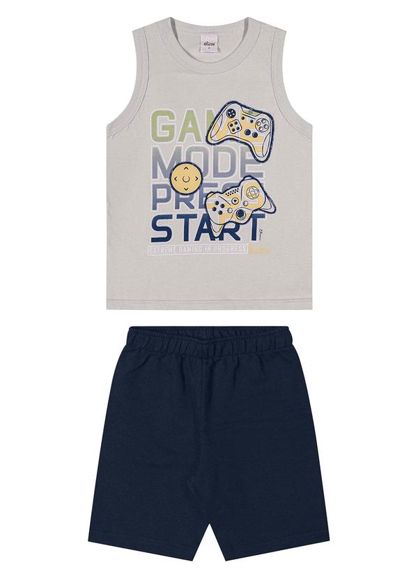Conjunto Infantil Menino Estampa Jogo Cinza