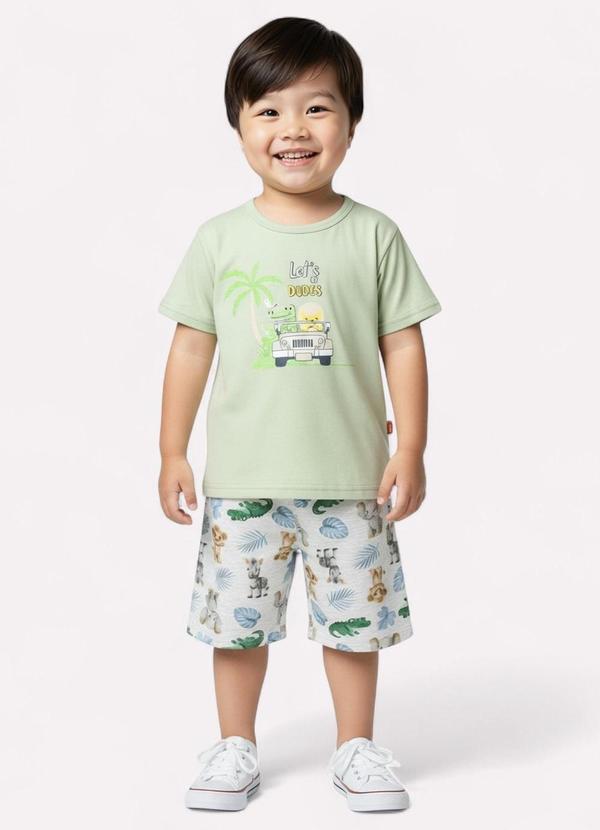 Conjunto Infantil Menino Estampa Safari Verde