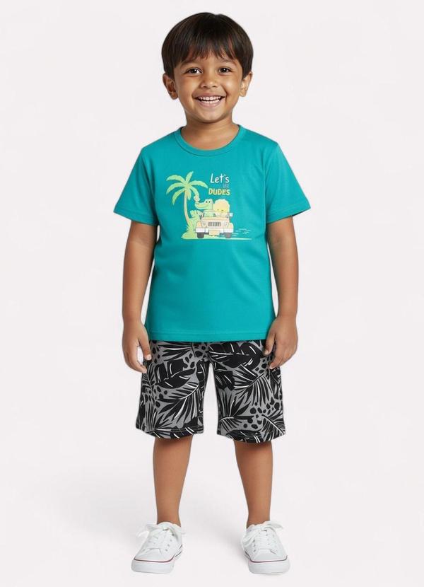 Conjunto Infantil Menino Estampa Safari Verde