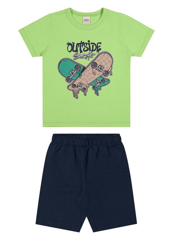 Vista 2 Conjunto Infantil Menino Estampa Skate Verde Elian Elian